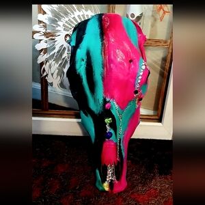 Natural Bull skull custom painted